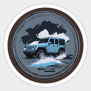 Jeep Vehicle Blueish Design Sticker